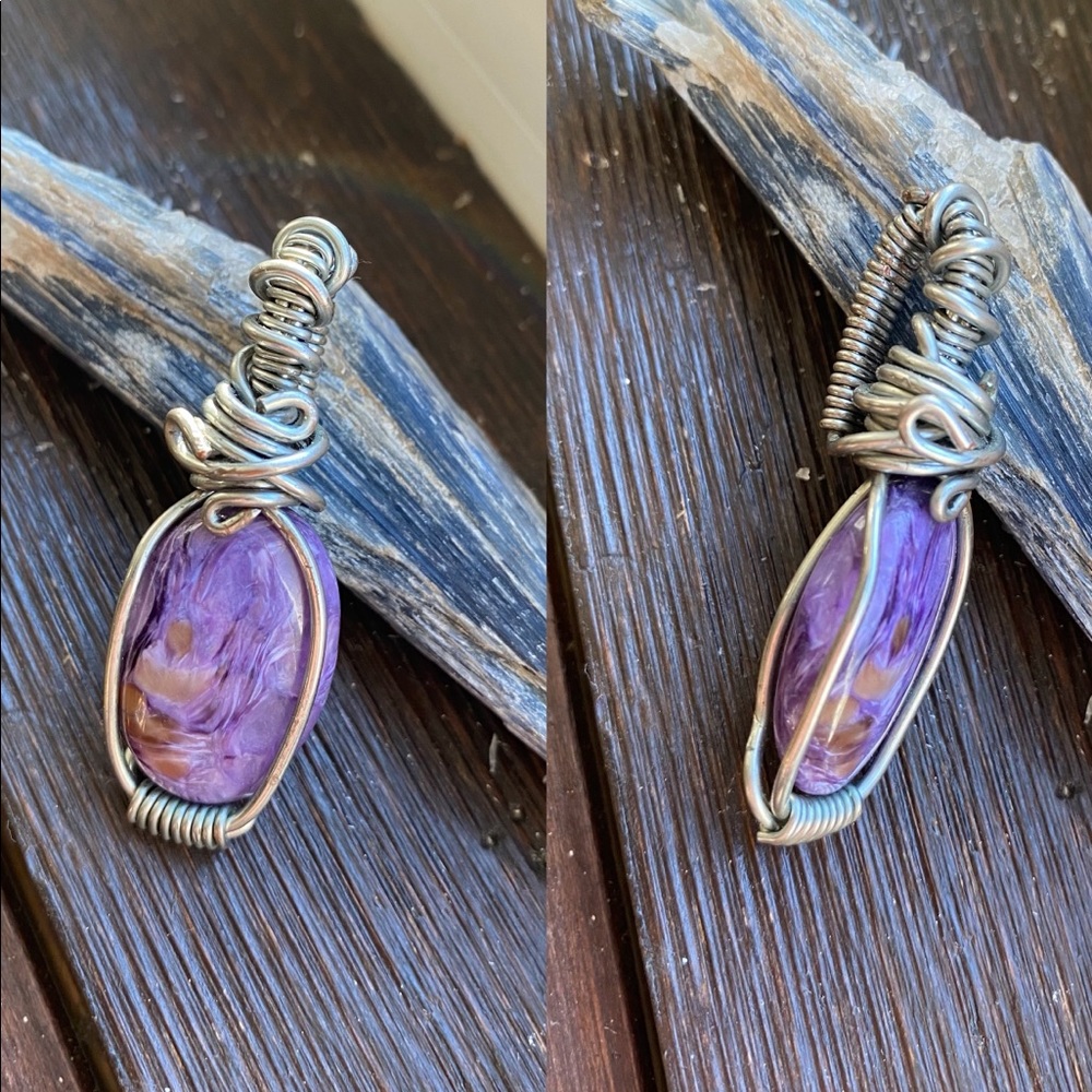 Charoite Wire Wrapped Necklace